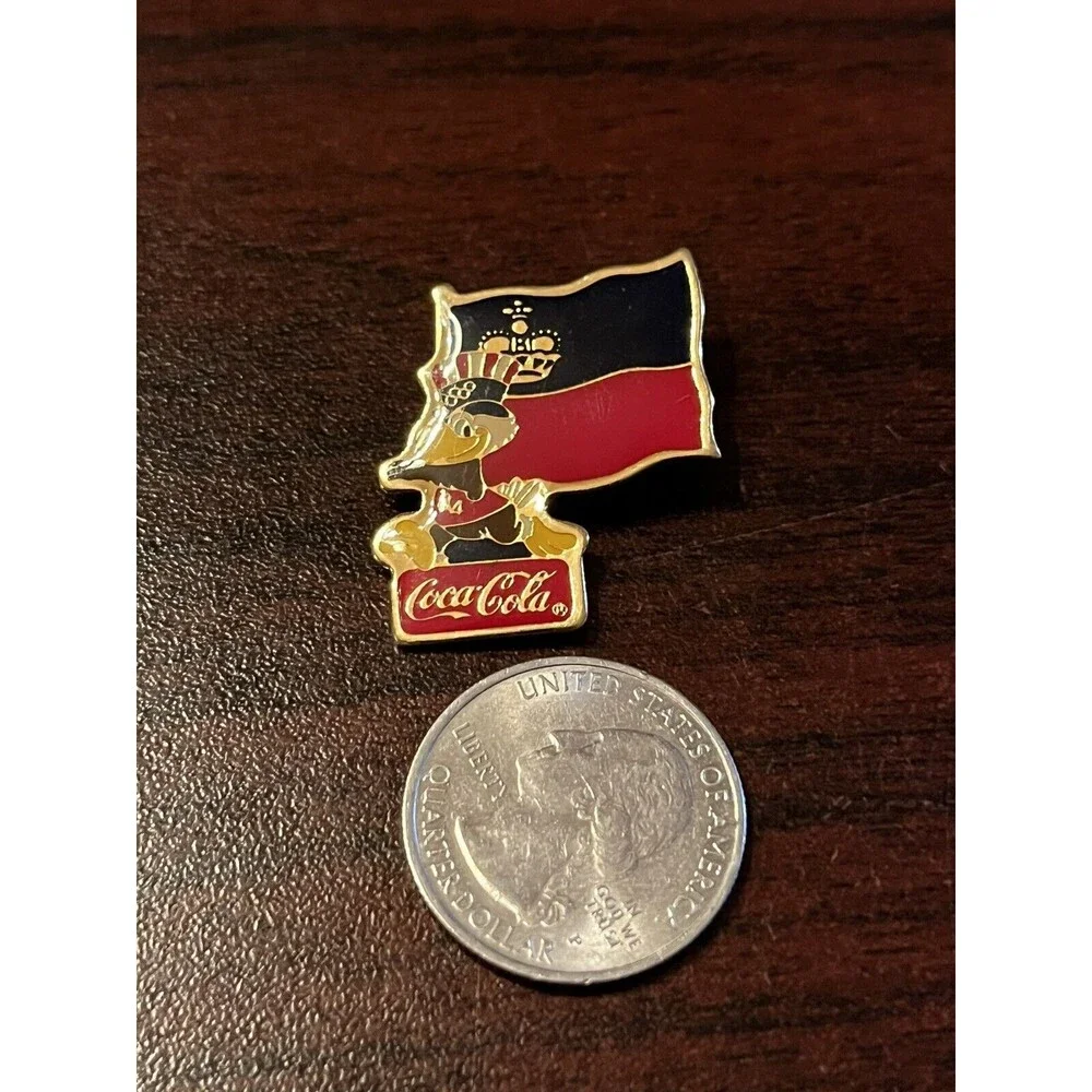 Vintage Los Angeles‎ Olympics Coca Cola Sam Eagle Liechtenstein Flag Lapel Pin